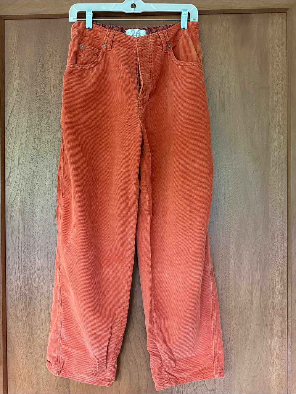 We The Free People Barrel Pants Corduroy in Burnt Orange